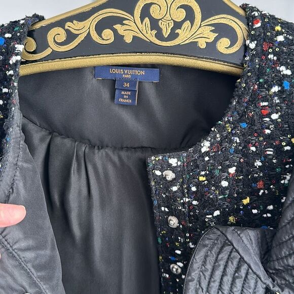 Louis Vuitton Multicolor Ruffle Mix Print Tweed Japan Exclusive Mini Dress - Picture 7 of 9